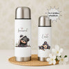 Thermoskanne personalisiert mit Namen Teddybär Edelstahl Isolierflasche Thermoflasche Geschenkidee - CreativMade 