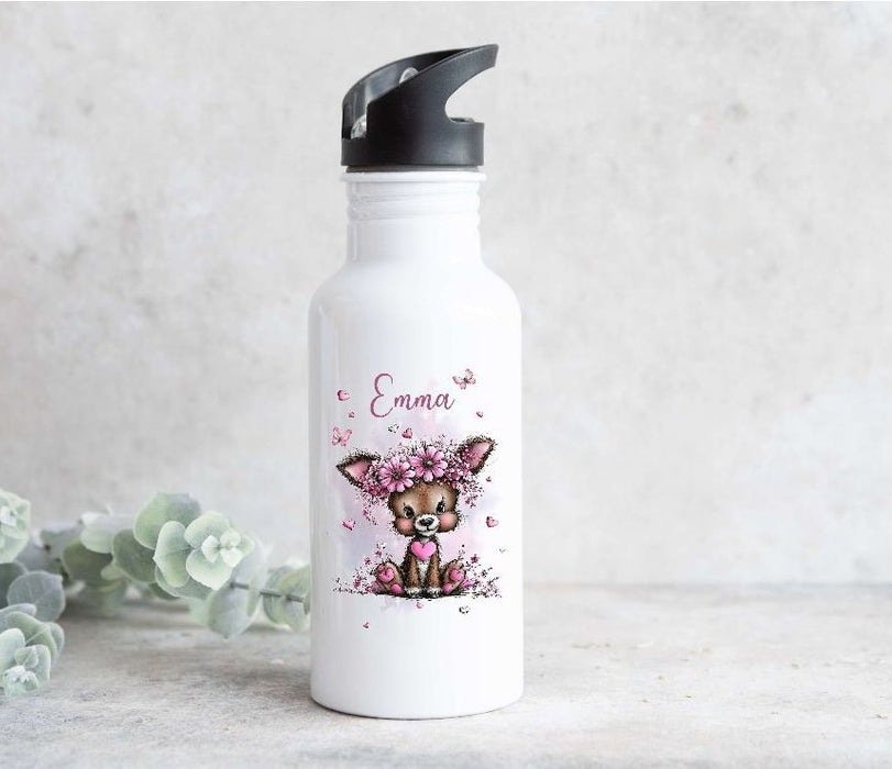Kindergarten Set personalisiert Reh – Rucksack, Trinkflasche & Brotdose mit Namen Kitakind - CreativMade 