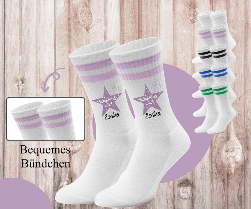 Kindersocken Einschulung – 100 % Baumwolle Größe 27–36 Unisex - CreativMade