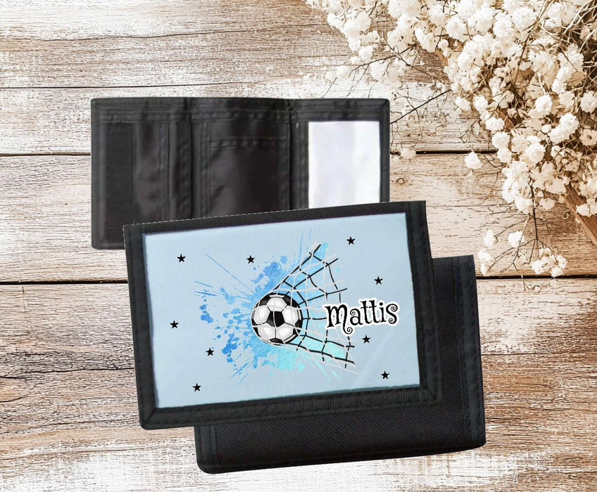 Kinder Geldbeutel personalisiert Fußball – Geldbörse mit Namen Klettverschluss  Porte­mon­naie - CreativMade 