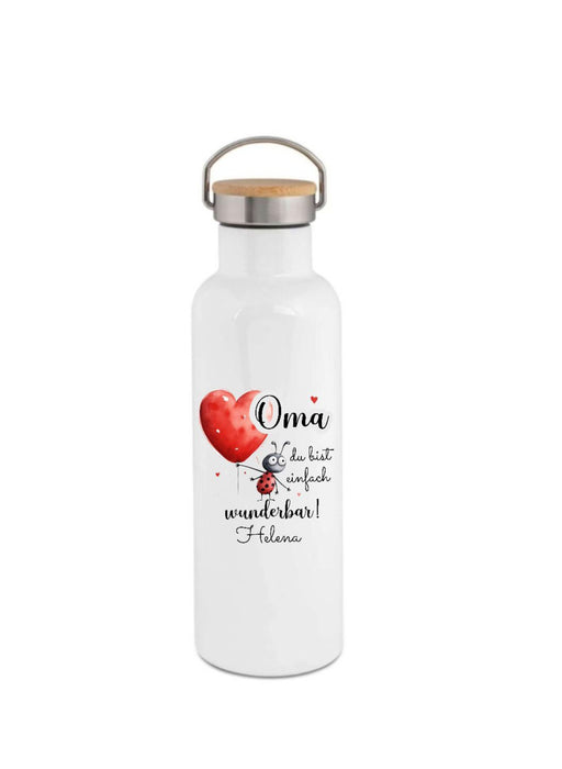 Personalisierte Thermosflasche aus Edelstahl – das perfekte Geschenk für Mama & Oma. Auslaufsicher, doppelwandig & mit Namen bedruckt. - CreativMade