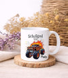 Einschulungstasse mit Name Monstertruck Schulkind Tasse personalisiert Jungen - CreativMade 