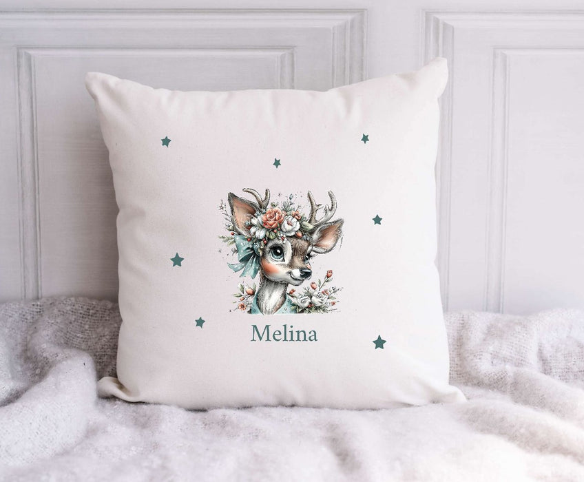 Bügelbild Kinder Reh Hirsch Weihnachten Textilaufbügler DIY Projekt Applikation hochwertiger DTF Ausdruck XL - CreativMade 