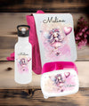 Set Brotdose Trinkflasche und Rucksack personalisiert mit Namen Fee Kinder Edelstahl Flasche Kita Kindergarten Kinderrucksack - CreativMade