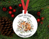 Personalisierter Christbumschmuck & Weihnachtsbaumanhänger Baby Fuchs – Mein erstes Weihnachten mit Namen aus Aluminium Geschenkidee - CreativMade 