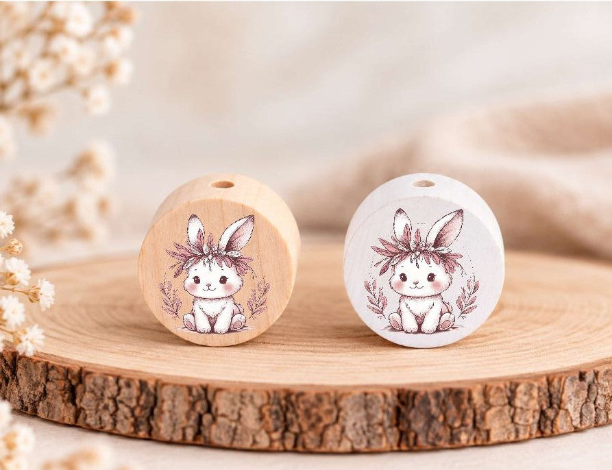 Milchzahndose Hase Holz mit Motivscheibe | DIY & Kreativbedarf 6 x 4cm Zahndose | CreativMade .