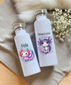 Personalisierte Kinder Trinkflasche mit Namen Axolotl – Edelstahl Thermosflasche auslaufsicher für Kindergarten & Schule - CreativMade