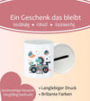 Personalisierte Kinderspardose mit Namen Auto – Keramik Spardose zur Einschulung, Geburt oder Taufe - CreativMade