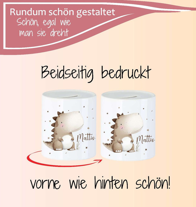 Personalisierte Kinderspardose mit Namen Tierfreunde Keramik Spardose zur Einschulung, Geburt oder Taufe - CreativMade