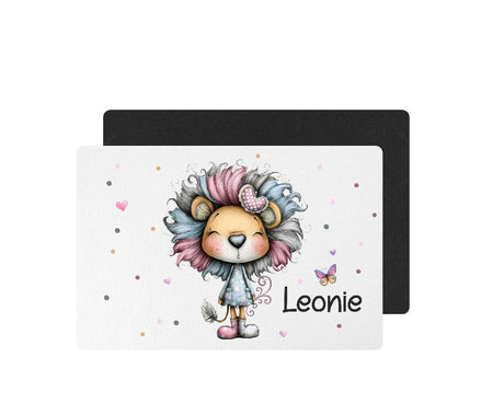 Tischset Kinder Löwe rutschfest personalisiert mit Name Platzdeckchen Platzset abwischbar - CreativMade 