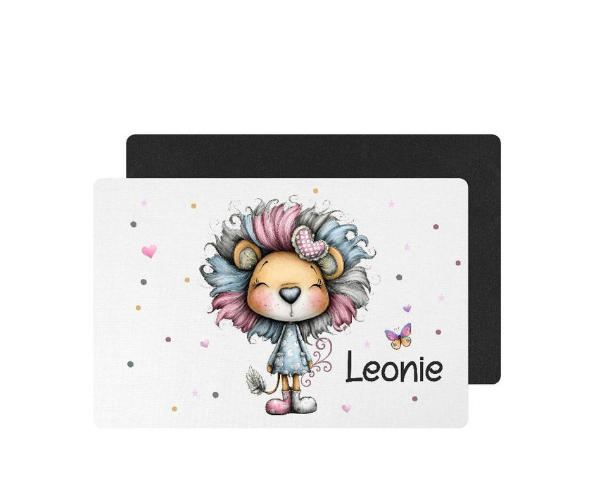 Tischset Kinder Löwe rutschfest personalisiert mit Name Platzdeckchen Platzset abwischbar - CreativMade 