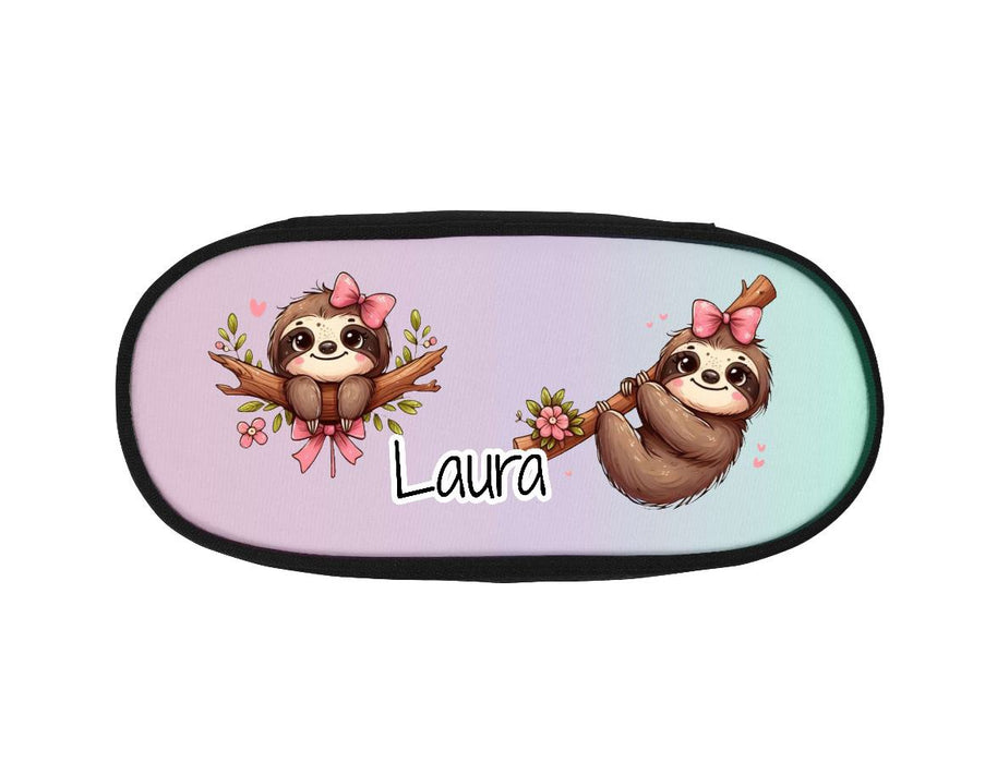 Federmäppchen Kinder mit Namen Faultier – personalisiertes Stifteetui/Stiftebox Schule Geschenk Einschulung - CreativMade