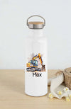 Personalisierte Kinder Trinkflasche mit Namen Bagger – Edelstahl Thermosflasche auslaufsicher für Kindergarten & Schule - CreativMade