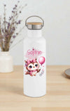 Personalisierte Kinder Trinkflasche mit Namen Eule – Edelstahl Thermosflasche auslaufsicher für Kindergarten & Schule - CreativMade