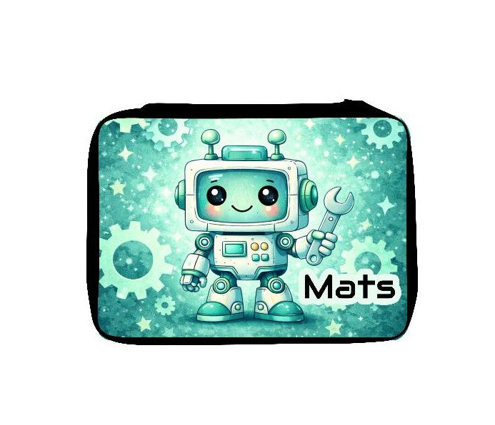 Personalisiertes Federmäppchen mit Name Roboter Jungen Geschenk Einschulung Federmappe Federpenal - CreativMade