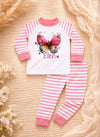 Kinder Schlafanzug mit Namen Schmetterling – Personalisierter Pyjama für Babys Mädchen | CreativMade .