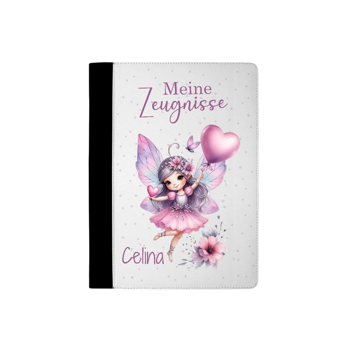 Personalisierte Zeugnismappe mit Namen Fee – Mappe für Schulzeugnisse A4 | Geschenk zur Einschulung Mädchen - CreativMade