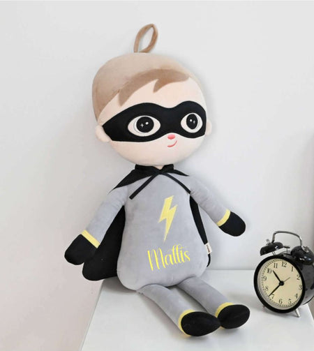 Kuscheltier personalisiert mit Name Junge Superboy Plüschtier Geschenk Baby Geburt Stofftier - CreativMade 
