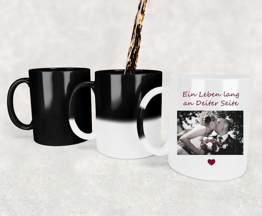 Personalisierte Fototasse mit Farbwechsel – Zaubertasse mit eigenem Foto, Namen & Wunschtext Individuelles Geschenk für jeden Anlass - CreativMade 