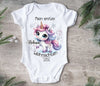 Mein erstes Weihnachten Baby-Body Einhorn Mädchen – personalisiert Weihnachtsoutfit aus Baumwolle (0–18 Monate) Strampler - CreativMade 