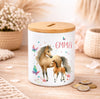 Kinder Spardose mit Name Einhorn – Personalisierte Spardose für Kinder Keramik mit Bambusdeckel für Mädchen | CreativMade .