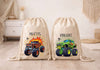 Kinder Turnbeutel mit Namen personalisiert – Monstertruck Sportbeutel für Kindergarten, Schule und Schwimmen - CreativMade 