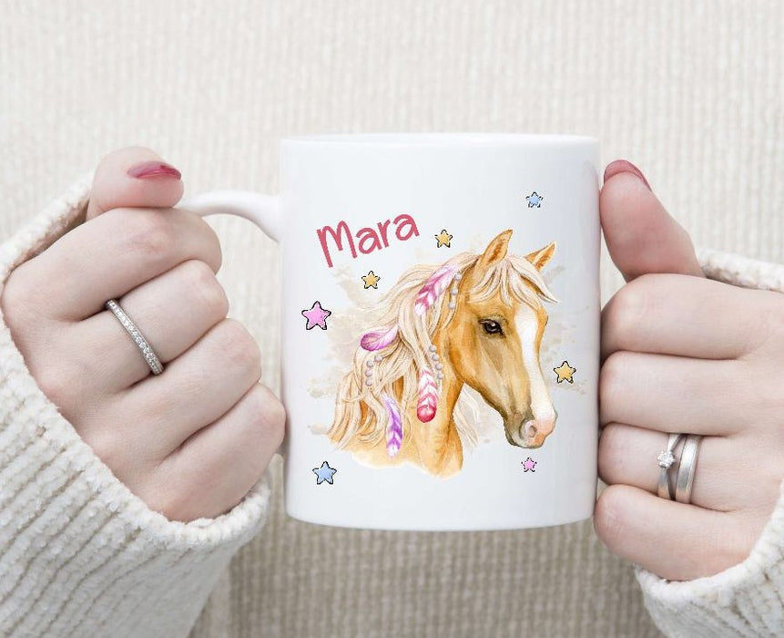 Kinder Tischset personalisiert mit Namen Pferd abwischbar und rutschfest Platzdeckchen Platzset  Tischunterlage - CreativMade 