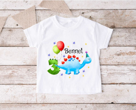 Kinder Geburtstagshirt personalisiert mit Namen Dinosaurier erster Geburtstag Kinder T-Shirt Geburtstag Jungen - CreativMade