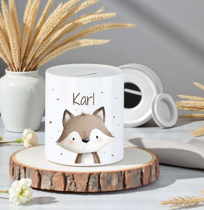 Personalisierte Kinderspardose mit Namen Eule – Keramik Spardose zur Einschulung, Geburt oder Taufe - CreativMade