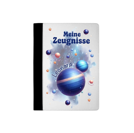 Personalisierte Zeugnismappe mit Namen Planeten – Mappe für Schulzeugnisse A4 | Geschenk zur Einschulung Jungen - CreativMade 