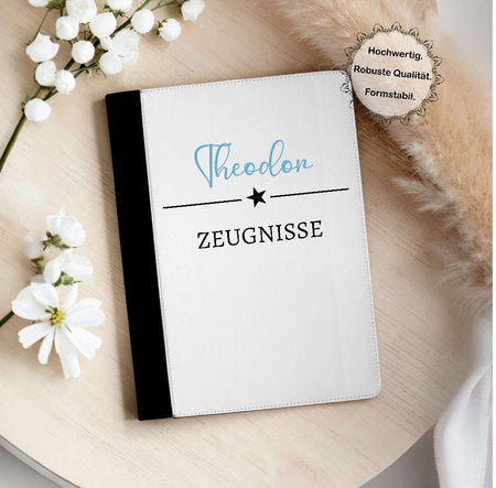 Personalisierte Zeugnismappe mit Namen – Mappe für Schulzeugnisse A4 | Geschenk zur Einschulung Jungen Mädchen - CreativMade 