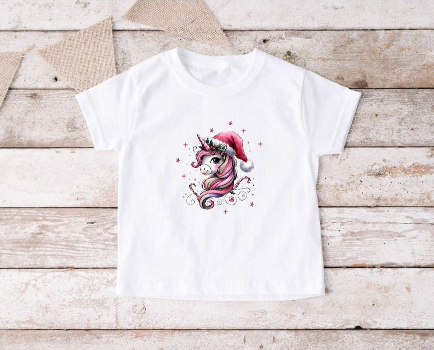 Bügelbilder für Kinder Einhorn mit Mütze – Weihnachtsmotive, Wintermotive & Herbstmotive zum Aufbügeln – DIY Textilaufbügler für Kleidung & Geschenke - CreativMade