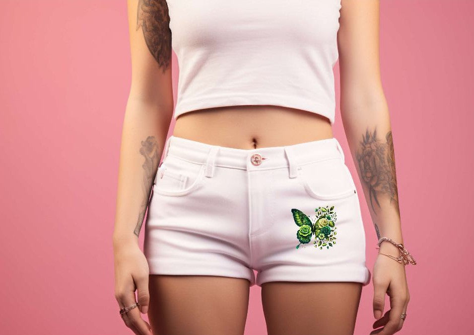 Bügelbild Schmetterling Erwachsene Aufbügelmotiv Textilaufbügler für Kleidung & Stoffe DIY Transferbild & Geschenkidee Damen - CreativMade