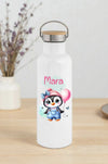 Personalisierte Kinder Trinkflasche mit Namen Pinguin – Edelstahl Thermosflasche auslaufsicher für Kindergarten & Schule - CreativMade