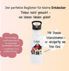 Personalisierte Trinkflasche Kinder Pirat -  Edelstahl Trinkflasche mit Name - Strohhalm Geschenk Einschulung Geburtstag - CreativMade 