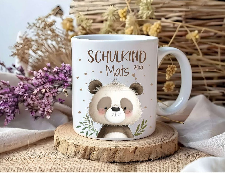 Einschulungstasse Reh mit Name Personalisierte Schulkind Tasse Mädchen - CreativMade