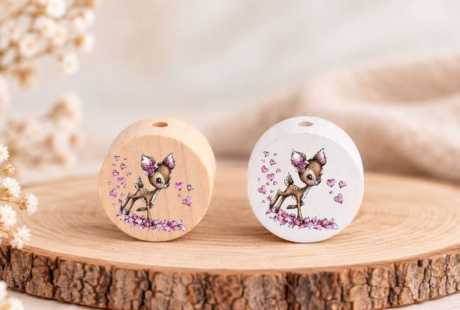 Milchzahndose Reh Holz mit Motivscheibe | DIY & Kreativbedarf 6 x 4cm Zahndose - CreativMade