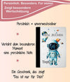 Personalisierte Zeugnismappe mit Namen Astronaut – Mappe für Schulzeugnisse A4 | Geschenk zur Einschulung Jungen - CreativMade