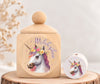 Milchzahndose Einhorn Holz mit Motivscheibe | DIY & Kreativbedarf 6 x 4cm Zahndose | CreativMade .