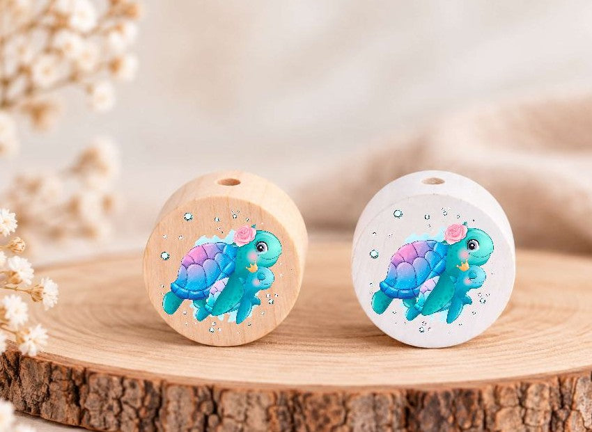 Milchzahndose Schildkröte Holz mit Motivscheibe | DIY & Kreativbedarf 6 x 4cm Zahndose | CreativMade .