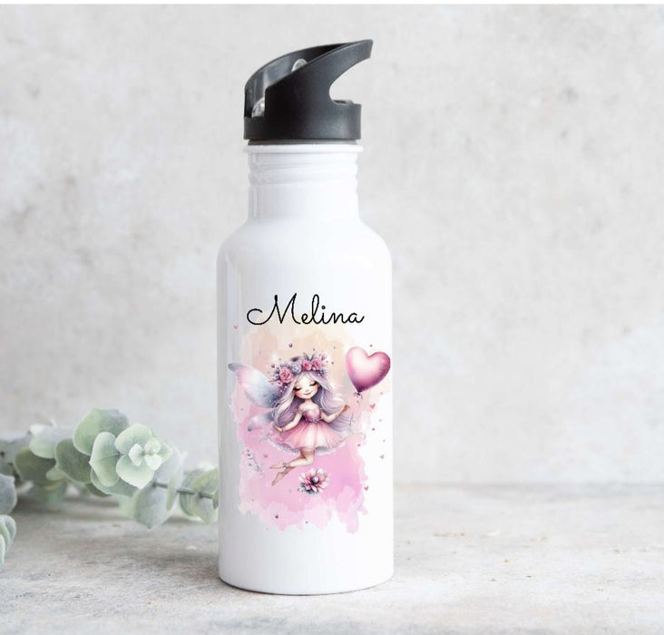 Set Brotdose Trinkflasche und Rucksack personalisiert mit Namen Fee Kinder Edelstahl Flasche Kita Kindergarten Kinderrucksack - CreativMade