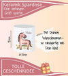 Personalisierte Kinderspardose mit Namen Pferd - Keramik Spardose zur Einschulung, Geburt oder Taufe - CreativMade