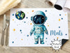 Tischset Kinder personalisiert mit Name Astronaut Junge Platzdeckchen Platzset - CreativMade 
