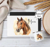 Kinder Tischset personalisiert mit Namen Pferd - abwischbar und rutschfest Platzdeckchen Platzset Tischunterlage - personalisierte Tasse Emaille & Keramik - CreativMade 