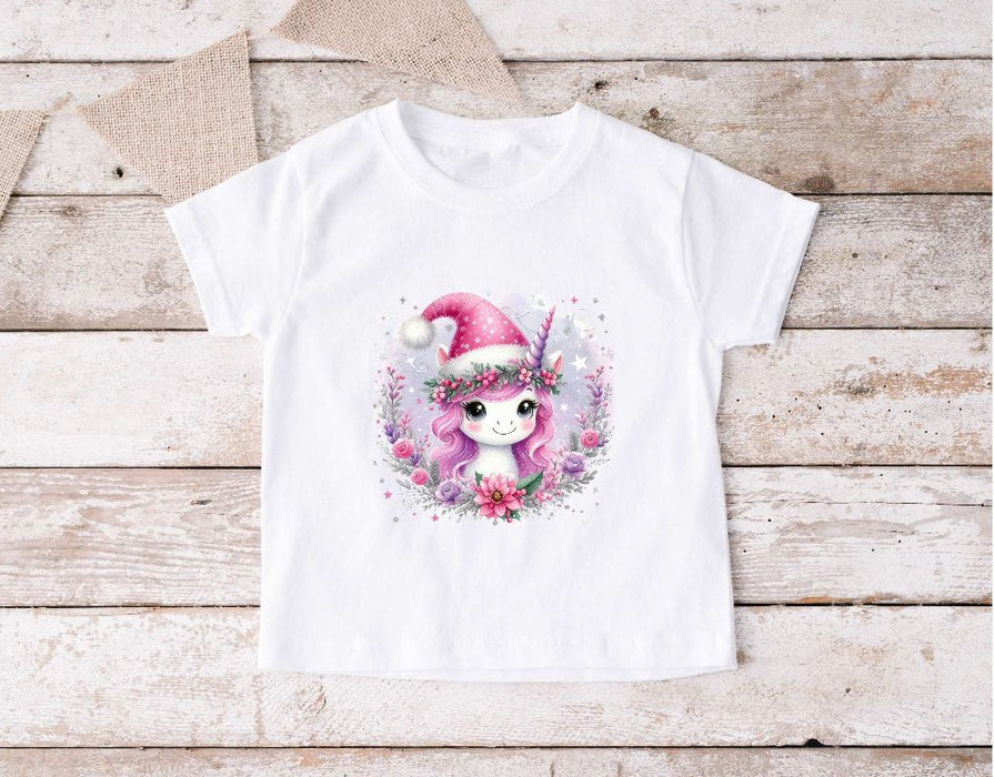 Bügelbilder für Kinder Einhorn mit Mütze – Weihnachtsmotive, Wintermotive & Herbstmotive zum Aufbügeln – DIY Textilaufbügler für Kleidung & Geschenke - CreativMade