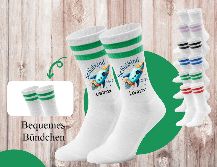 Kindersocken Einschulung Traktor – 100 % Baumwolle Größe 27–36 Unisex - CreativMade