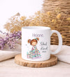 Personalisierte Einschulungstasse Mädchen mit Büchern Schulkind Tasse mit Name - CreativMade