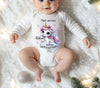 Mein erstes Weihnachten Baby-Body Einhorn Mädchen – personalisiert Weihnachtsoutfit aus Baumwolle (0–18 Monate) Strampler - CreativMade 