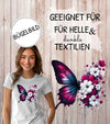 Bügelbild Schmetterling Erwachsene Aufbügelmotiv Textilaufbügler für Kleidung & Stoffe DIY Transferbild & Geschenkidee Damen - CreativMade