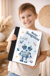 Personalisierte Zeugnismappe mit Namen Roboter – Mappe für Schulzeugnisse A4 | Geschenk zur Einschulung Jungen - CreativMade 